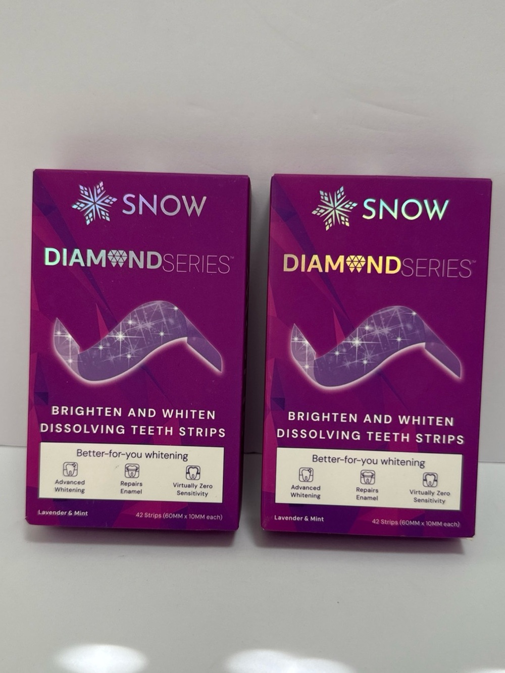 Snow teeth whitening strips lot 2 boxes 42!strips each NIB
